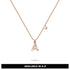 Solid 925 Sterling Silver Initial Crystal Personalised Alphabet Letter Necklace Rose Gold Filled